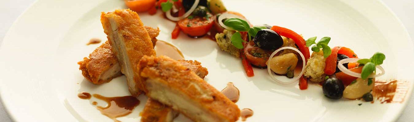 Parmesan and Chili Crusted Chicken with Panzanella Salad
